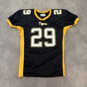 VNTG Tigers High School Football Jersey Mens Large Black Gold Powers Athletic 29